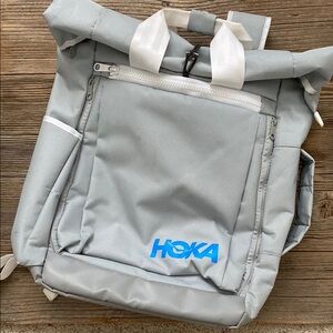 Hoka One One Convertible Backpack. Gray/Blue.